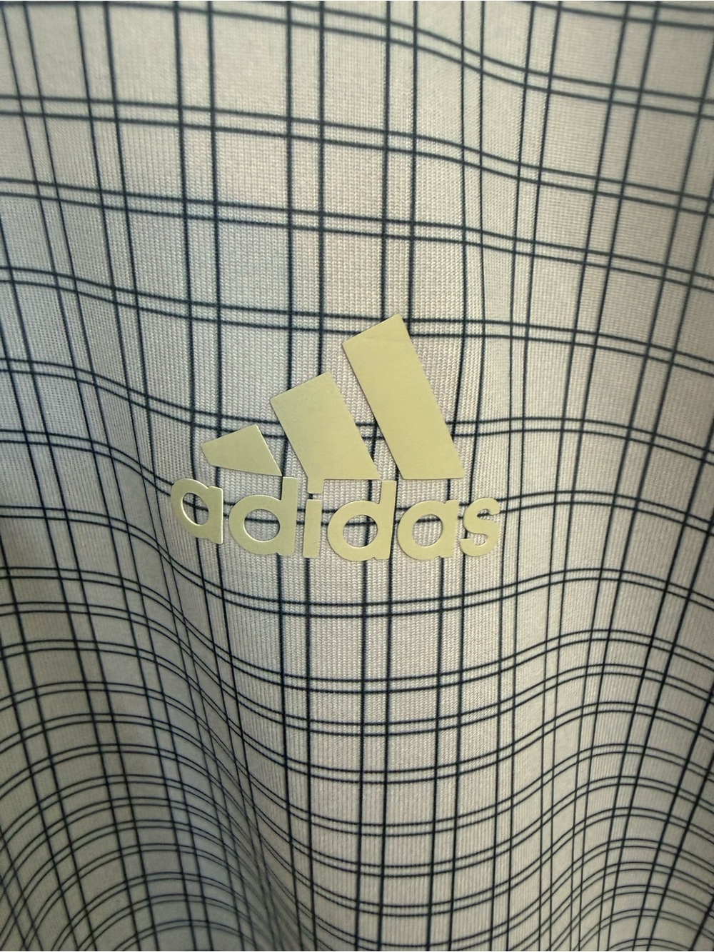 adidas Men’s Light Blue Checked Golf Polo - Picture 3 of 16